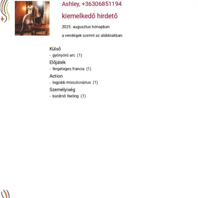 Ashley Szexpartner hirdetők IX. kerület Budapest kép